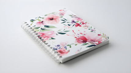 Spiral bound notebook with watercolor floral design