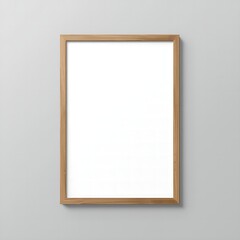 Showcase your artwork with this stylish wooden frame mockup against a modern gray wall