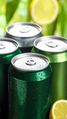 Refreshing cans with lemon