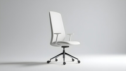 Fototapeta premium White ergonomic modern office chair on casters