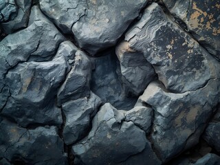 Dramatic close-up of dark, textured rock formations creating a powerful, geological background image