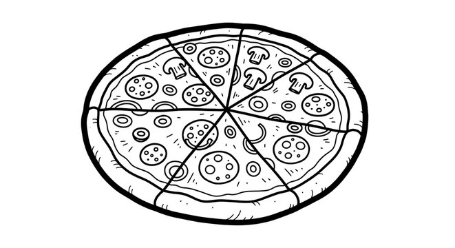 Pizza with Multiple Toppings on Transparent Background