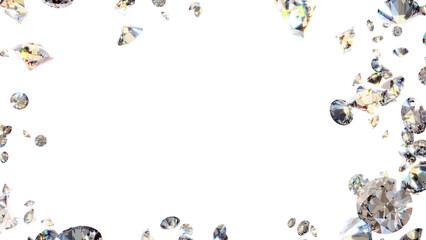 Luxury Diamond Glitter Background with Text Space – Shining Crystals on Transparent Background