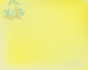 Soft yellow background with delicate floral and swirl accents