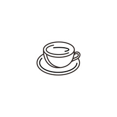 black and white line coffee cup icon