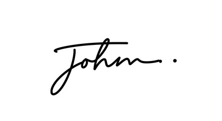 Elegant handwritten signature of the name John in stylish cursive script.