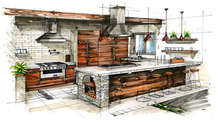 modern living room with fireplace