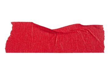 Ripped torn paper adhesive red masking tape on transparent background © Emre Akkoyun