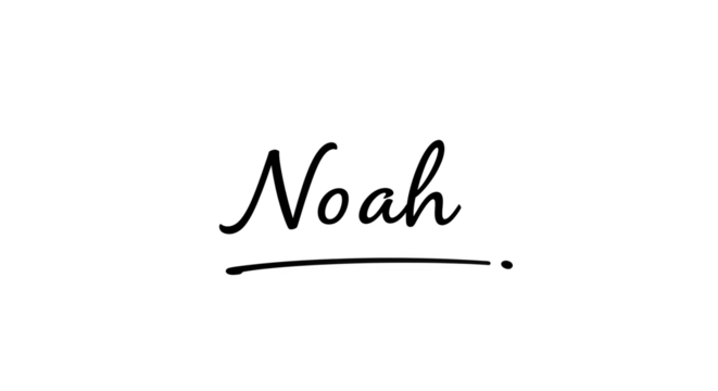 Elegant Handwritten Signature of the Name Noah with Underline.
