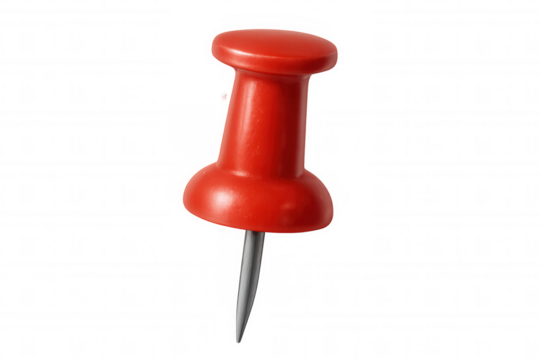 Red pushpin creating a marker or alert, a visual representation of an important message or fixed location
