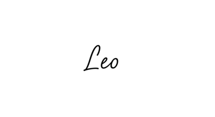 Elegant handwritten word Leo in script font on white background.