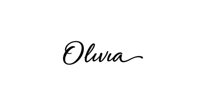 Elegant Olura handwritten script logo design.