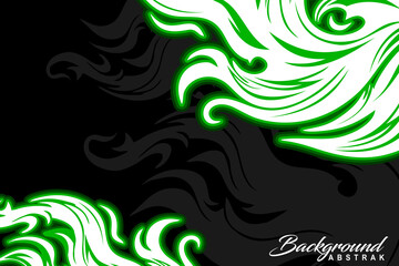 Fototapeta premium Green and black flame image is suitable for decal, or background, sticker, jersey
