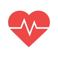 Flat Heartbeat Pulse Icon