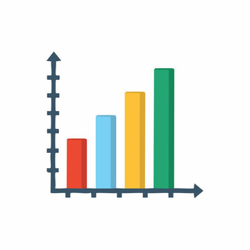 Colorful Bar Chart Showing Upward Trend and Growth Over Time