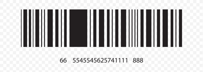 Set of barcode vector icon. Trendy bar code for web icon. Abstract barcode vector icon illustration. Bar code on Transparent Background. EPS 10.