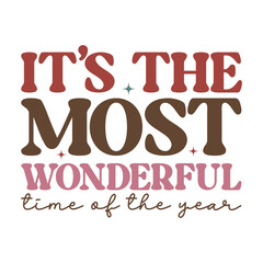 It's The Most Wonderful Time Groovy Christmas Design


