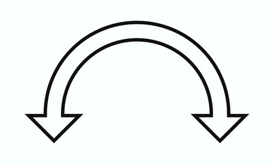Hollow Semicircle Curved Downward Double Arrow