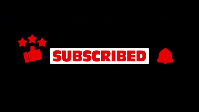 Subscribe Button Animation with Bell Icon (Transparent Background)
