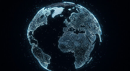 Stunning digital Earth visualization showcasing global connectivity and modern technology for international business and science projects