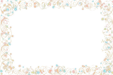 ornamental glowing christmas lights frame or border isolated on white or transparent png