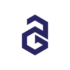 House symbol made of cubes letter AG or GA Logo design. 