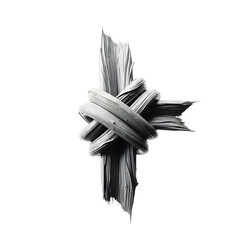 Abstract brushstroke knot design with transparent background