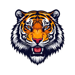 Fototapeta premium Illustration of a tiger head with an open mouth roar