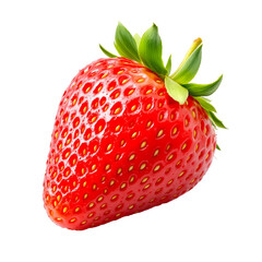 Fresh ripe strawberry isolated on transparent background