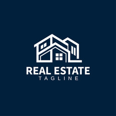 Abstract Real Estate Logo, Stylish Home Property Logo, Professional House Icon Design
