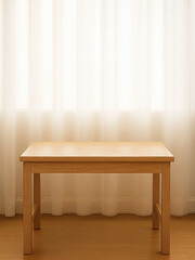 Fototapeta premium Minimalist Wooden Furniture Interior Design 2026 – Warm Natural Light Aesthetic”