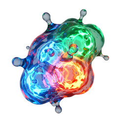 Abstract colorful liquid blob with transparency 3 d render