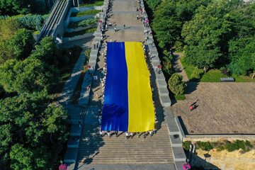 Potemkin Stairs in Odesa United Under the Ukrainian Flag