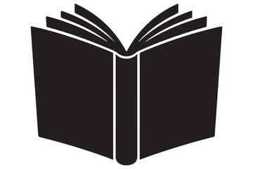 Book silhouette simple education and reading icon illustration

