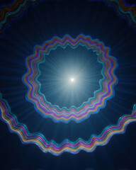 Mental Health Gratitude Concept, Bright mental health journey through gratitude mindfulness spiral blue and pink energy with light beam meditation