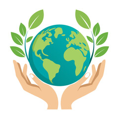 hands holding green earth
