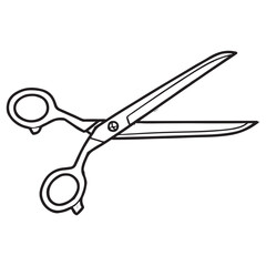 Open Scissors Line Art Illustration