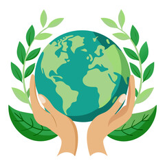 hands holding green earth