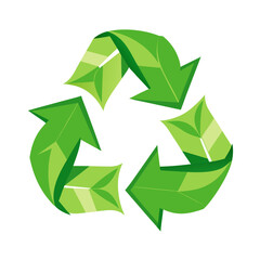 Fototapeta premium recycle symbol on green background