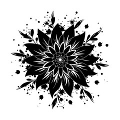 Abstract watercolor inspired floral splash vector illustration scalable graphic art