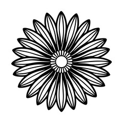 Minimalist daisy line art vector illustration with elegant negative space design
