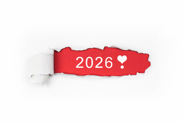 New Beginnings 2026: Torn Paper Revealing the Start of a New Year