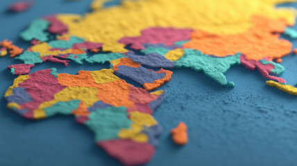 Business Boss Appreciation Concept, Colorful topographic world map with raised continental regions shows business appreciation levels and boss