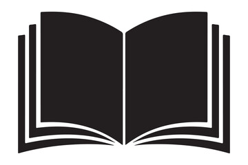 Book silhouette simple education and reading icon illustration
