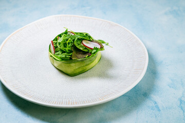 Healthy fresh green salad plate