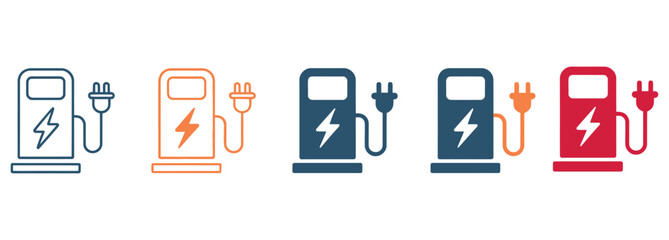 WebColorful electric vehicle charging stations showcase the future of sustainable transportation, offering a vibrant visual representation of clean energy and innovative technology for eco conscious d