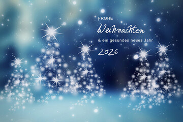 christmas background with snowflakes in shape of Christmas trees