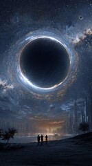 night, city, sky, moon, stars, skyline, star, illustration, vector, silhouette, building, light, town, cityscape, dark, urban, blue, architecture, space, black, galaxy, new, scene, art, snow