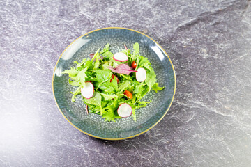 Healthy fresh green salad plate