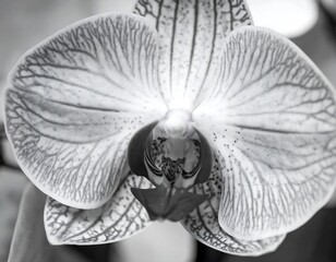 Close-up black and white orchid
